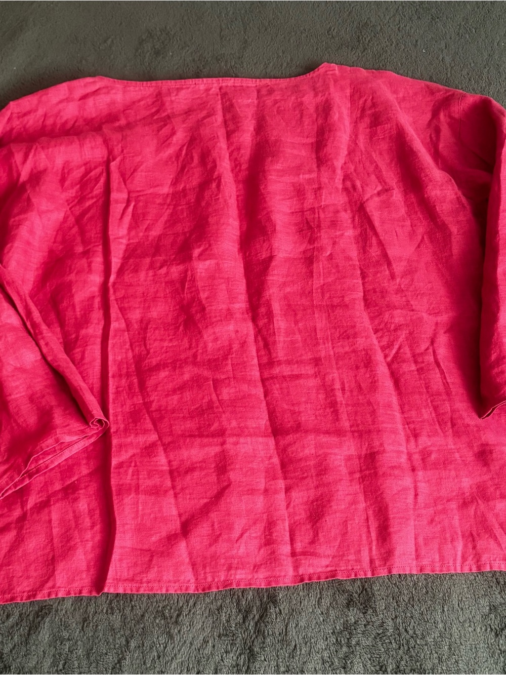 EIleen Fisher NWT L Handkerchief Linen Bateu Box Top Lagenlook RUST color - Picture 3 of 6